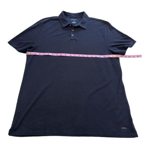 DKNY Short Sleeve Button Front Slim Fit Polo Shirt - Size XL - Picture 6 of 9